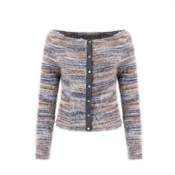 SILVER LINING 买手店 SADDOG 蓝花针织开衫