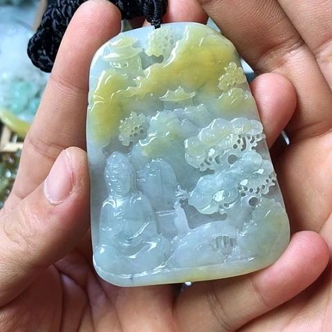 颈饰未镶嵌翡翠福豆豆珠宝翡翠颈饰
