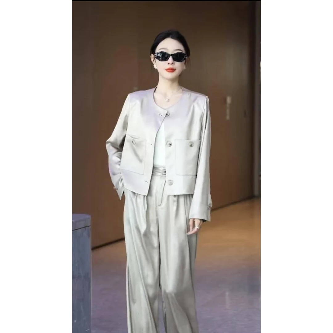 317 （裤子+外套） 春夏季女士洋气时尚套装 三楼