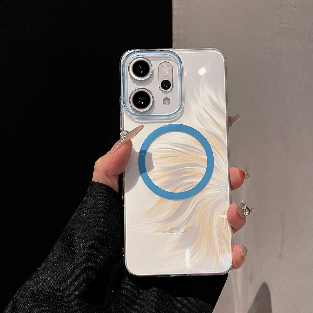 适用OPPOReno14Pro手机壳新款Reno13Pro透明散热简约夜光磁吸硬壳