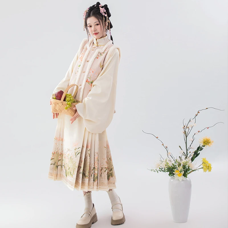 三翎【菊崽崽】明制比甲对襟琵琶袖八分马面裙汉服女日常