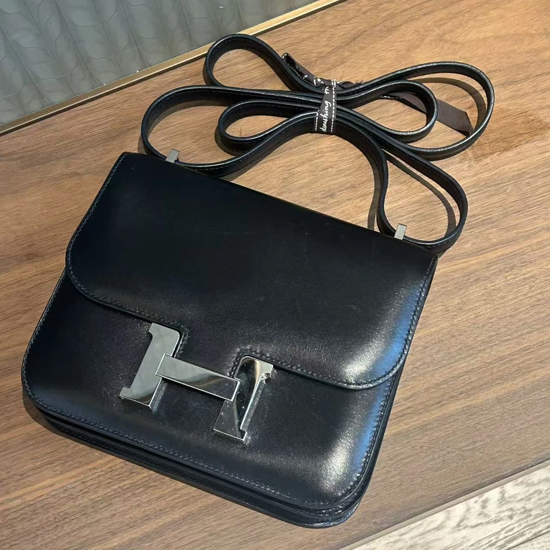 99新 Hermes/爱马仕 康康19 黑银 box皮 Y刻