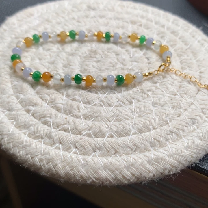 未镶嵌手链翡翠卡4➕多宝算盘珠手链