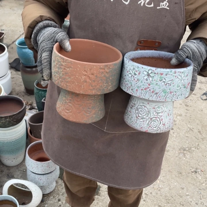 紫砂花盆口16高17正品正品