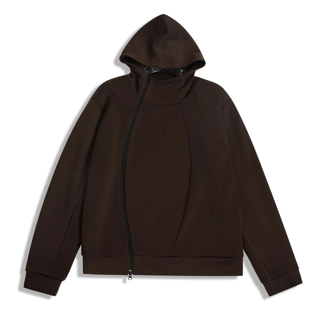 新款立体剪裁空气棉休闲百搭男女同款连帽开衫外套