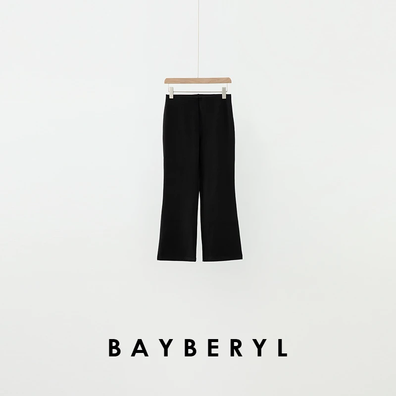 BAYBERYL老贝微喇小黑裤*弹力显瘦9分百搭春休闲裤XXK5A1022-2/15