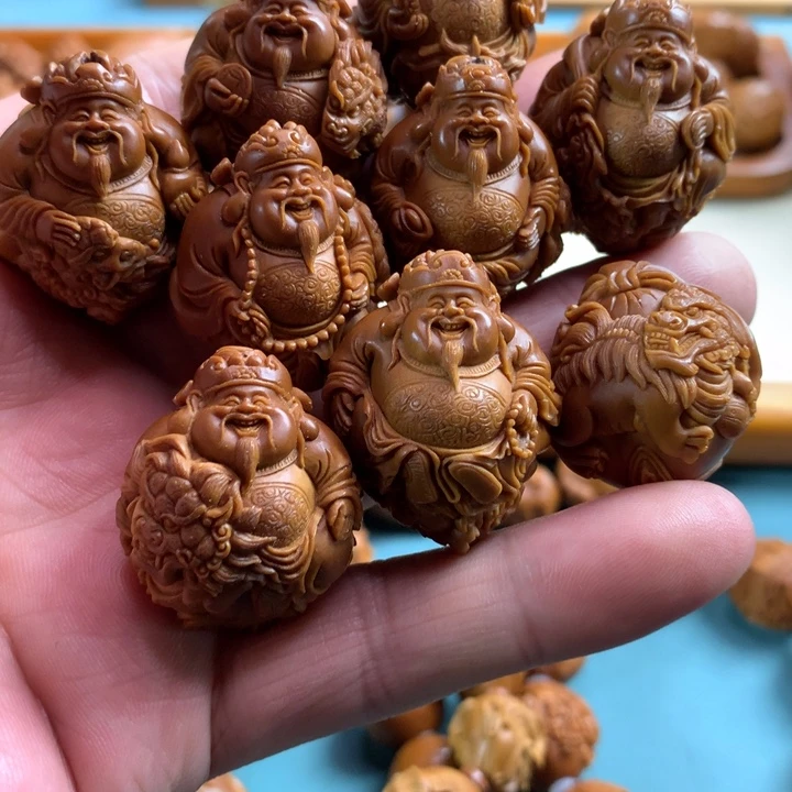 橄榄核手串/手链橄榄核雕，骑兽财神