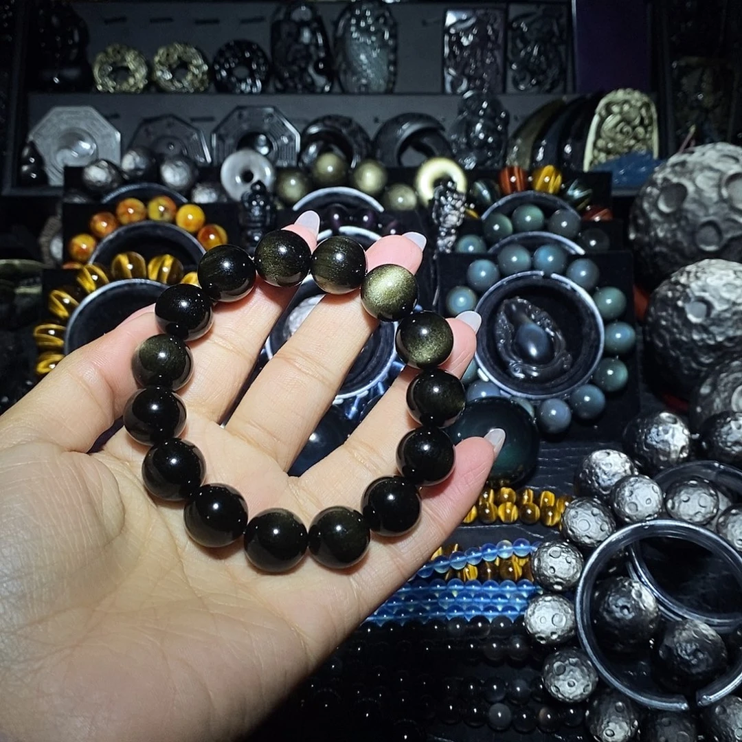 正***者黑曜岩未镶嵌手链