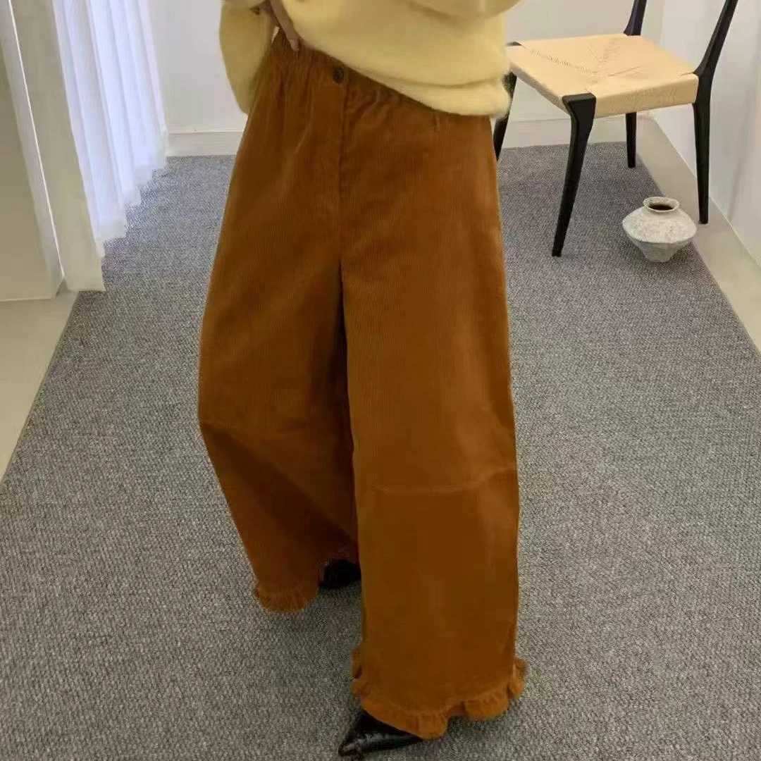 8916韩系甜美风花边裤