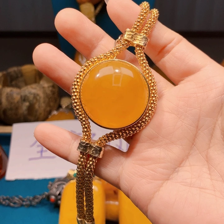 手链琥珀未镶嵌波兰设计款琥珀蜜蜡
