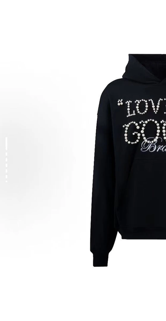GOODBRAND 2024F/W Love is good 珍珠连帽卫衣 男女同款