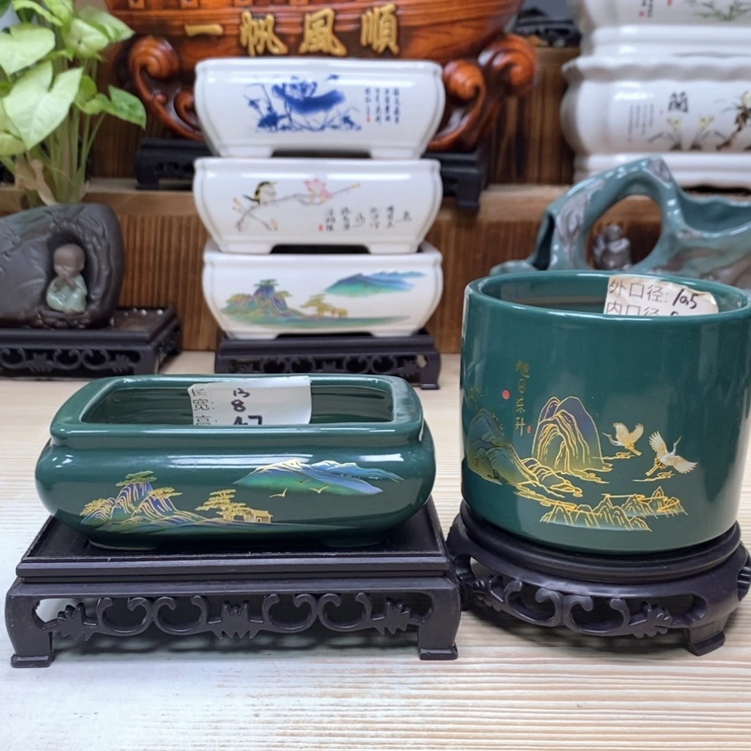 紫砂花盆陶瓷艺术花盆陶瓷