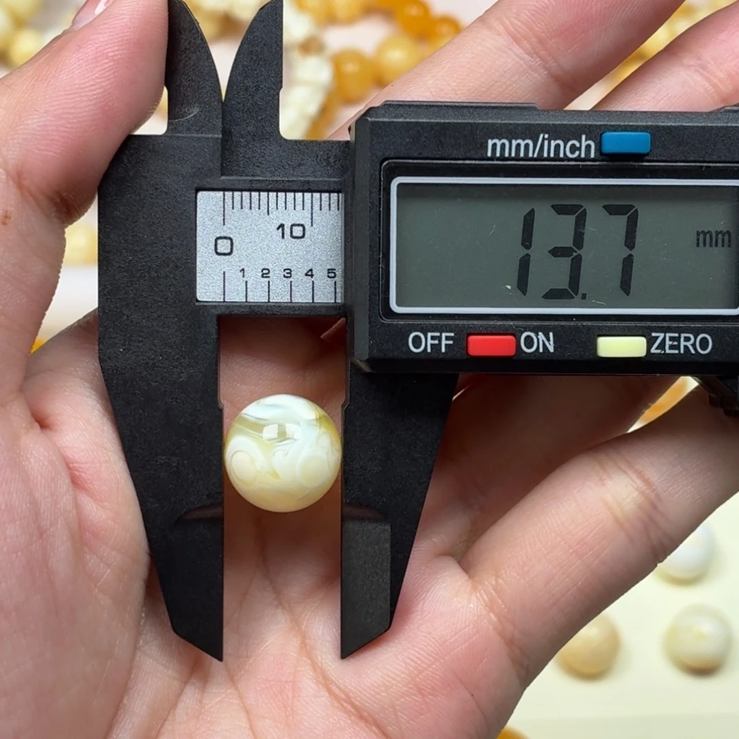 琥珀未镶嵌颈饰焦皮荧光拉丝眼睛单珠