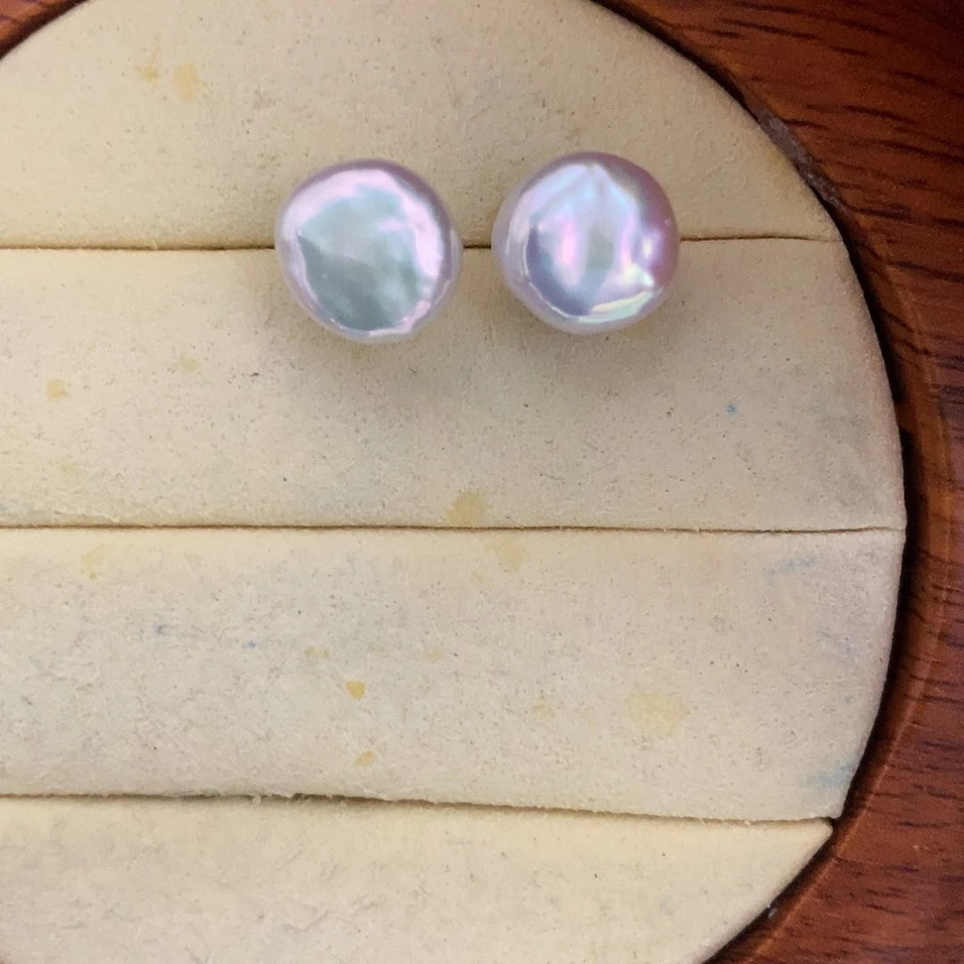 银S925镶嵌淡水珍珠耳饰