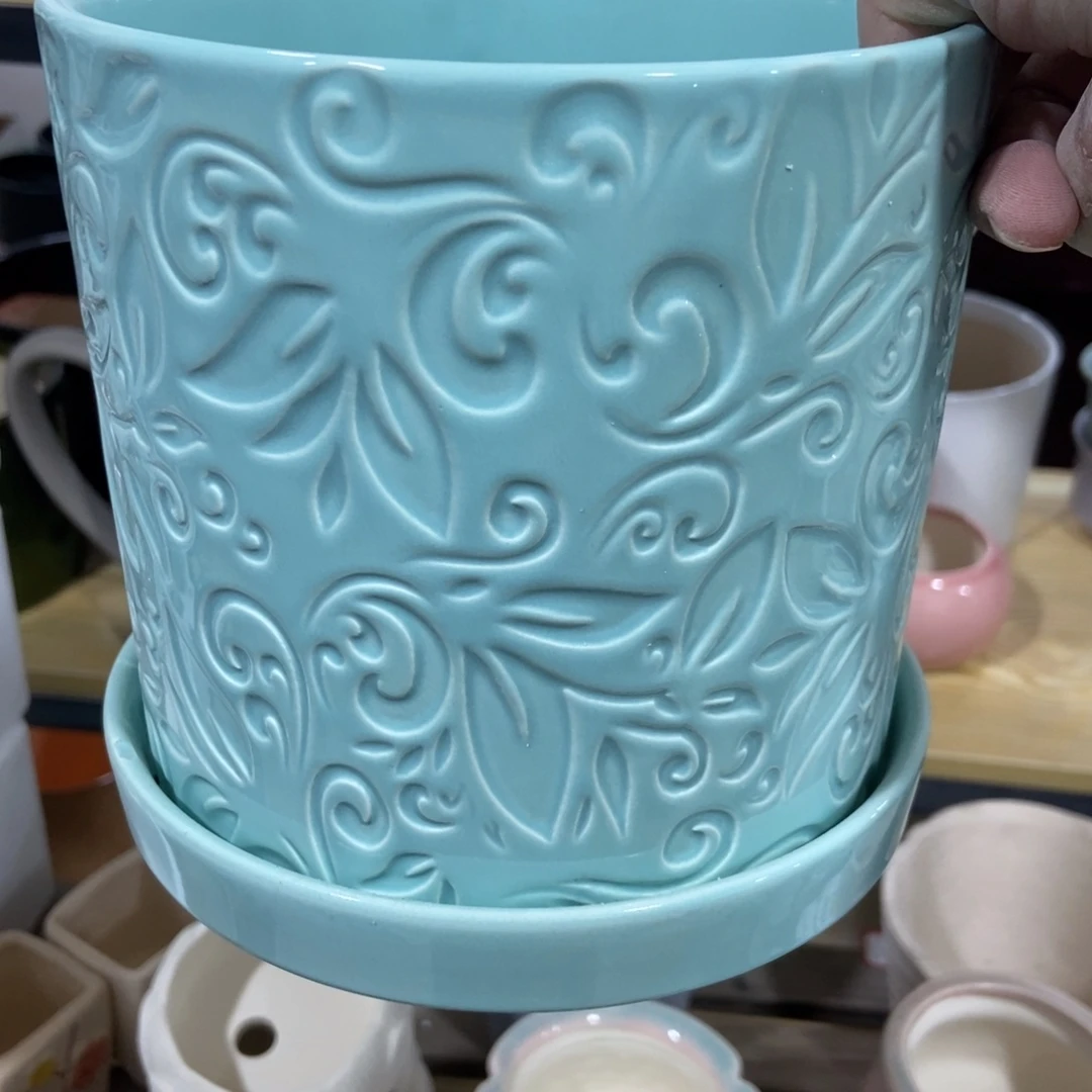 红陶高温陶瓷花盆