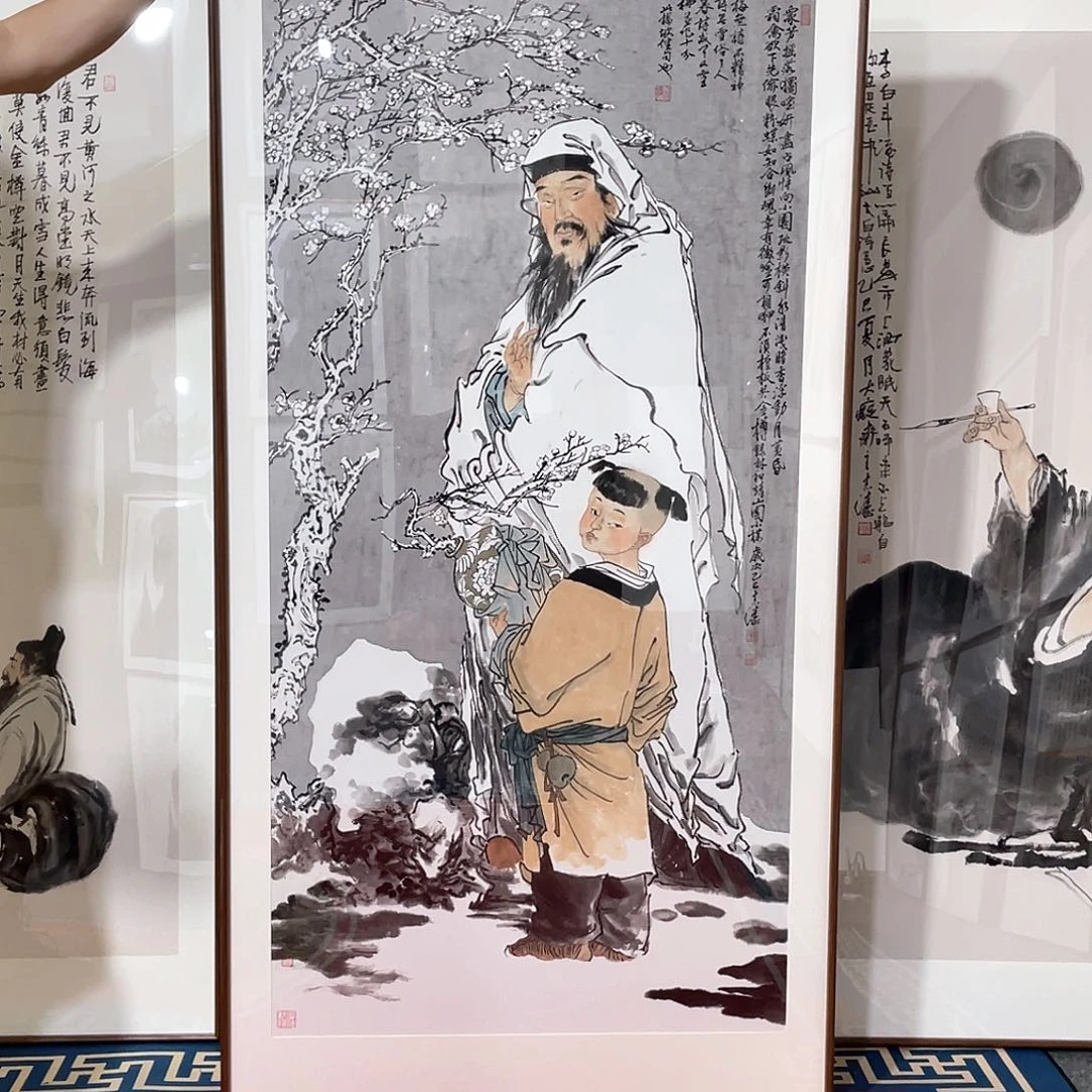 国画手绘画作品带框80/160