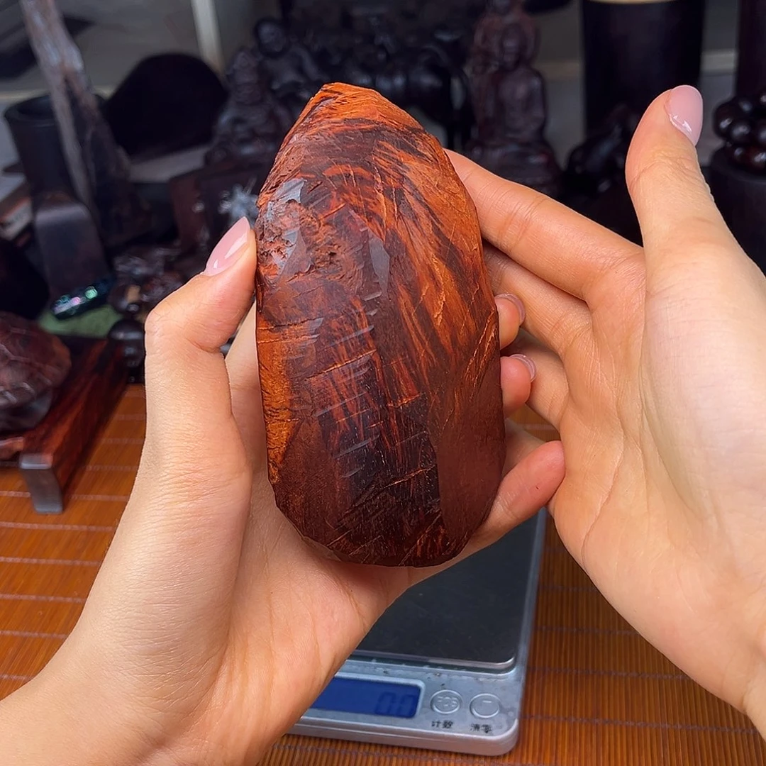 檀香紫檀（小叶紫檀）葫芦料琴料二标火焰纹芝麻点金星