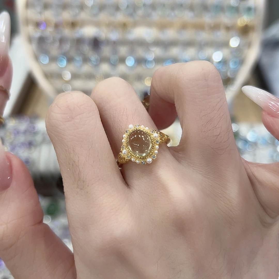 戒指银S925镶嵌黄晶