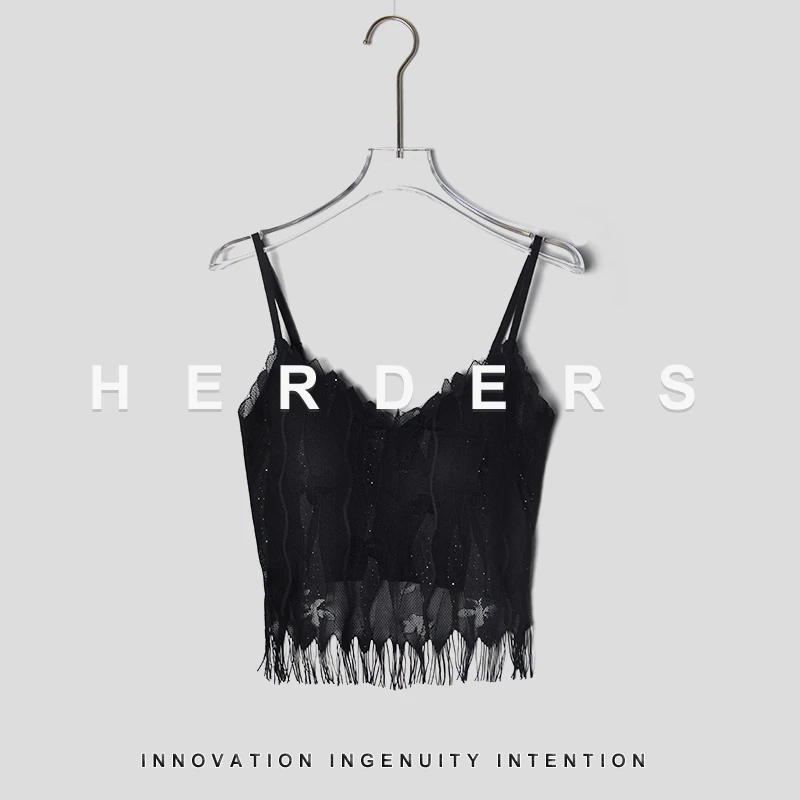 HERDERS 短款吊带蕾丝流苏美背 252506