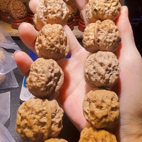 文玩核桃把件金砖舍利12粒带彩36