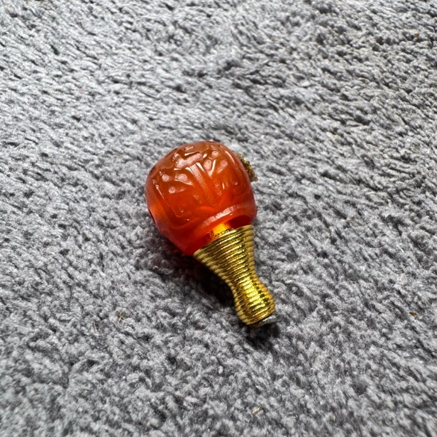 粉丝福利  南红雕刻回纹三通对孔11 合金塔头分体式