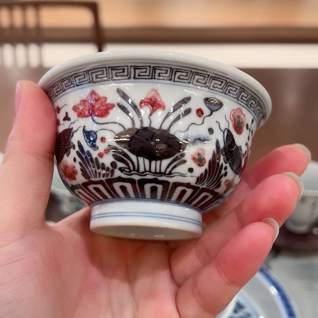 开播福利柴窑原矿釉里红杯