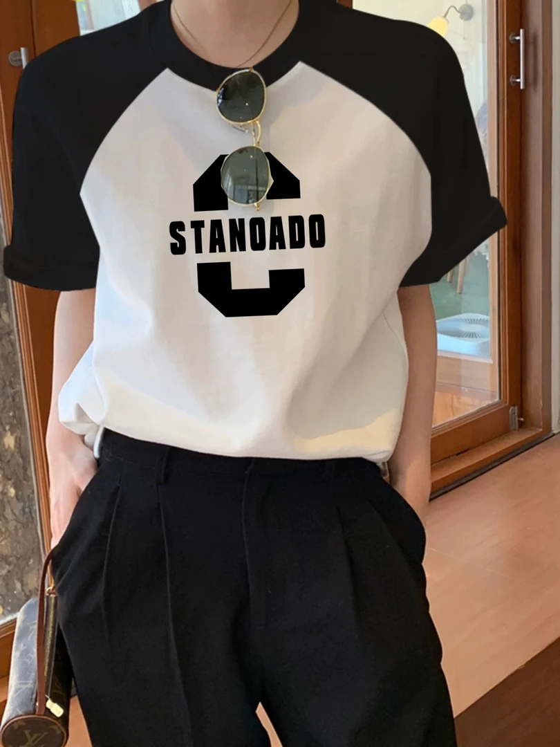 气质减龄圆领显瘦宽松大码洋气上衣韩版通勤夏季慵懒风短袖t恤女