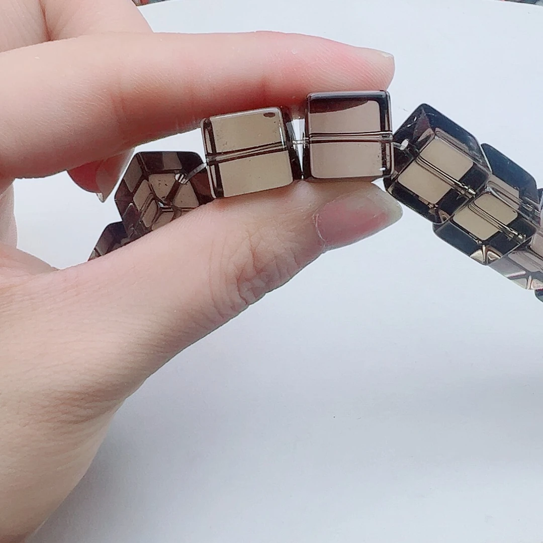 玛瑙/玉髓合金珠宝半成品12茶水晶方块2颗