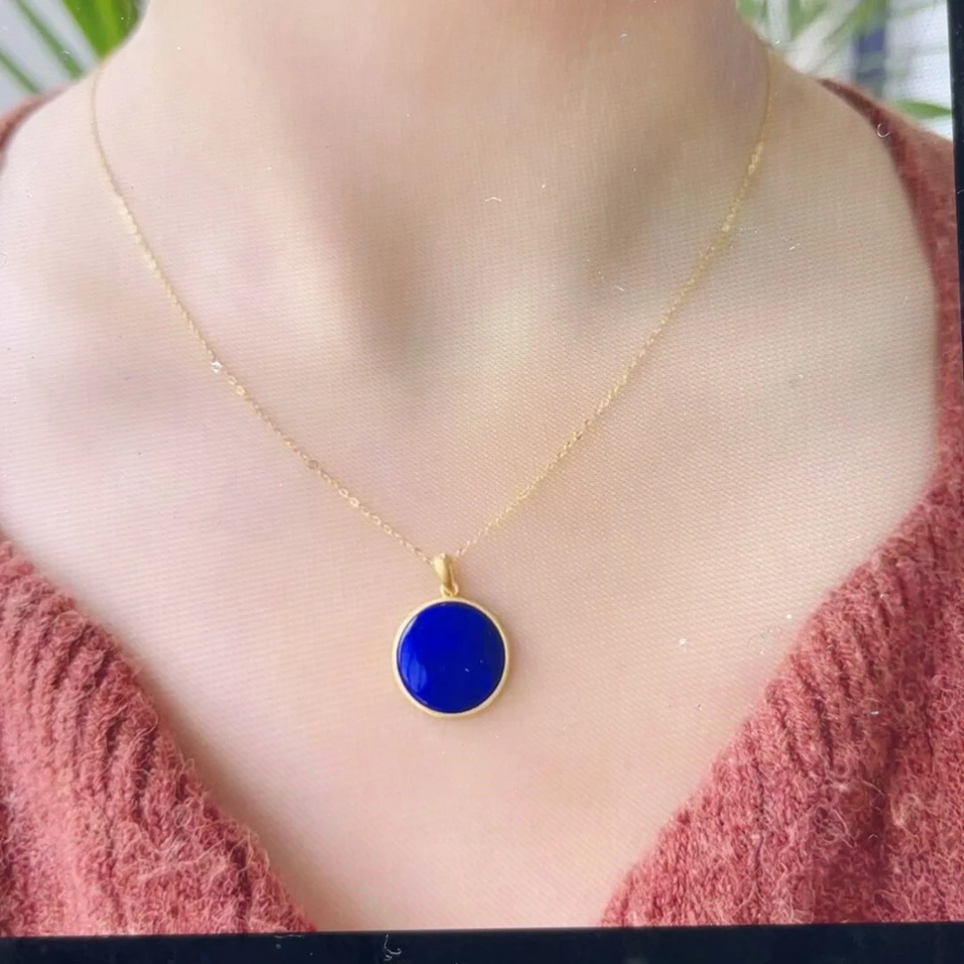 银S925镀金镶嵌青金石吊坠