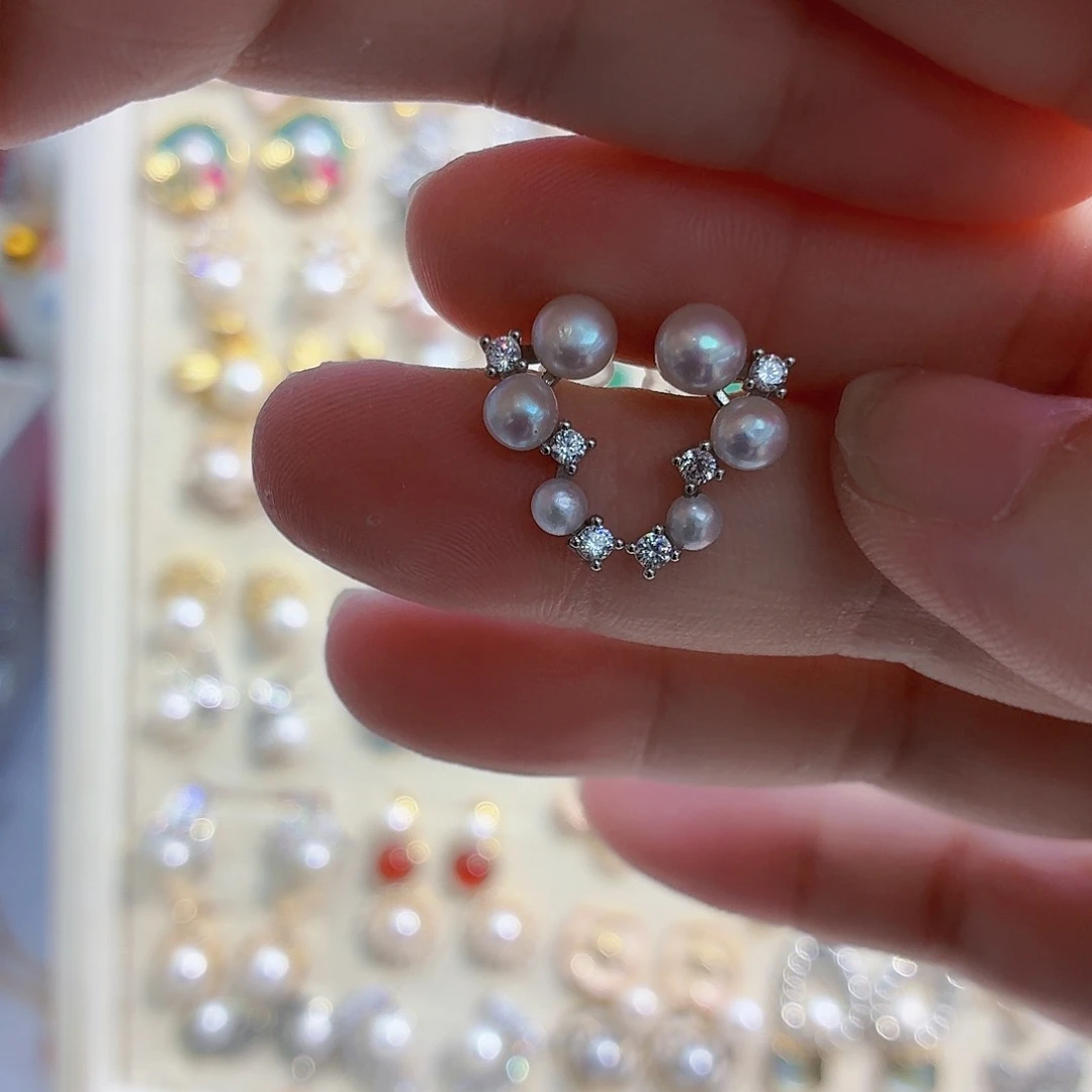 淡水珍珠耳饰合金