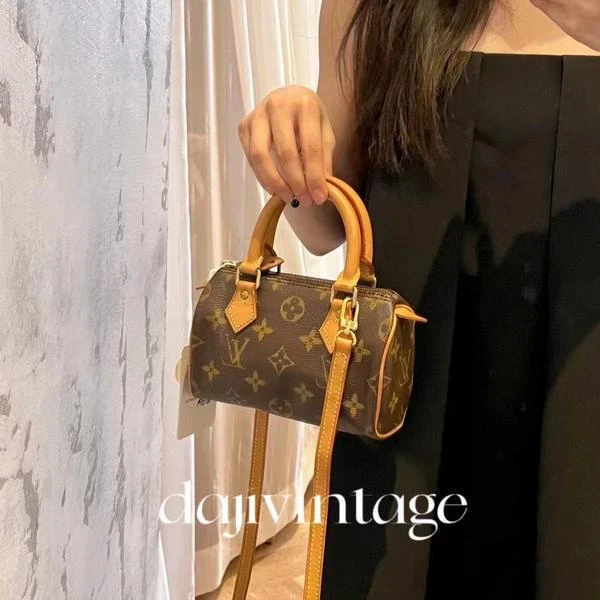大吉中古/lv路易威登老花speedy mini斜挎包