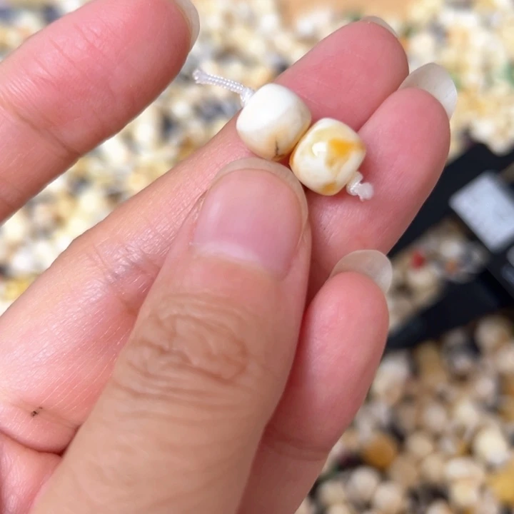 裸石蜜蜡未镶嵌8.5mm一对