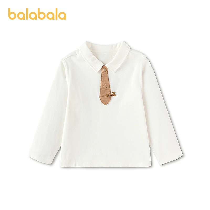 【商场同款】巴拉巴拉童装儿童长袖T恤男童2026新春装领带半开襟