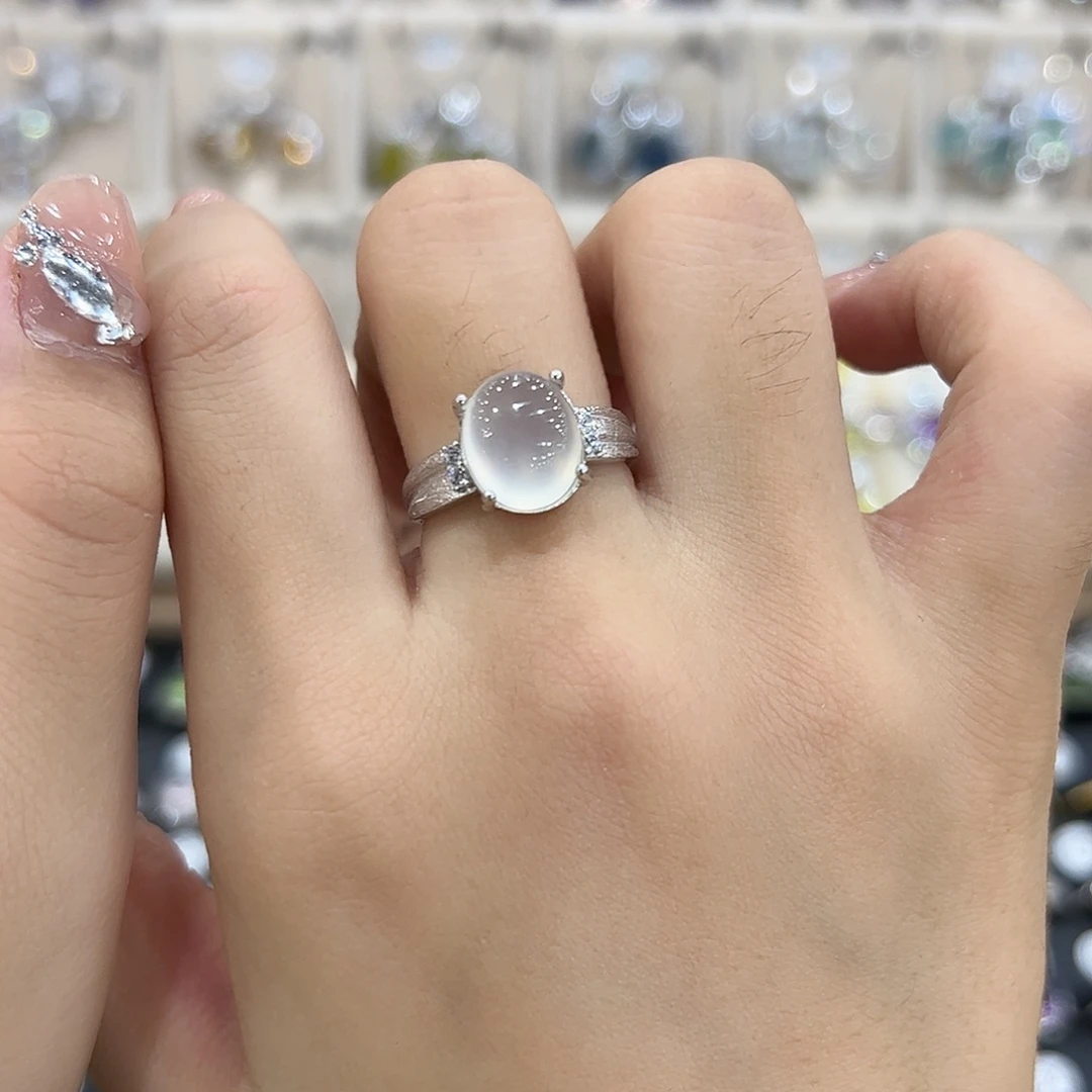 秋***宝岫玉银S925镶嵌戒指