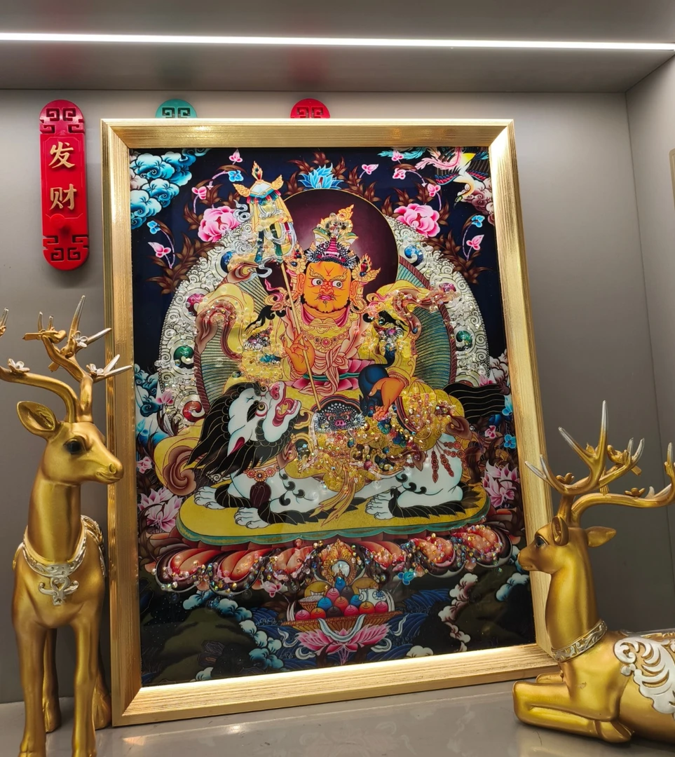 【西藏包邮】新款黄财神相框摆件