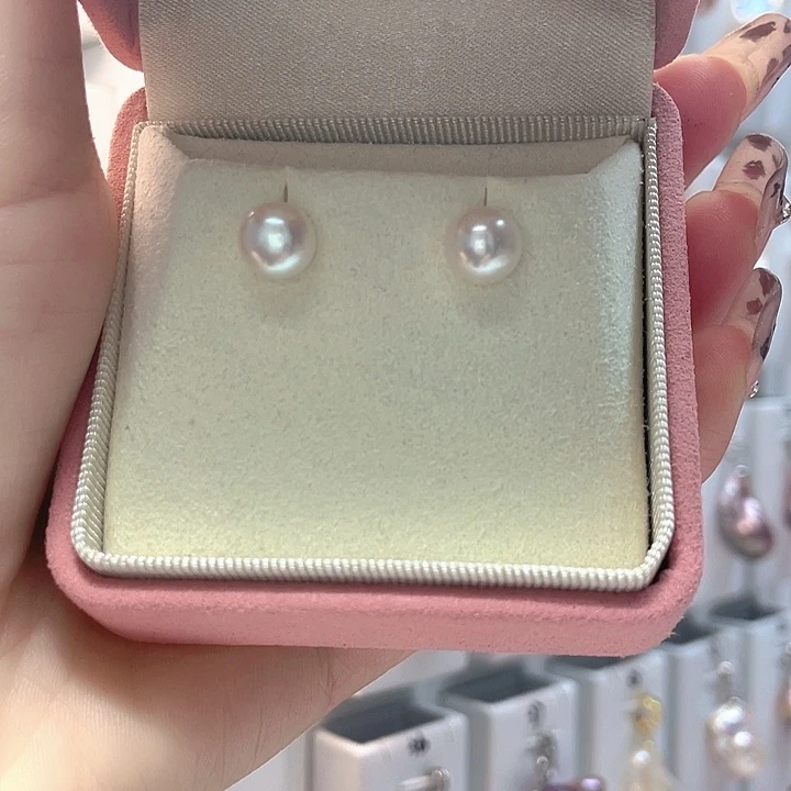 淡水珍珠耳饰银S925镶嵌