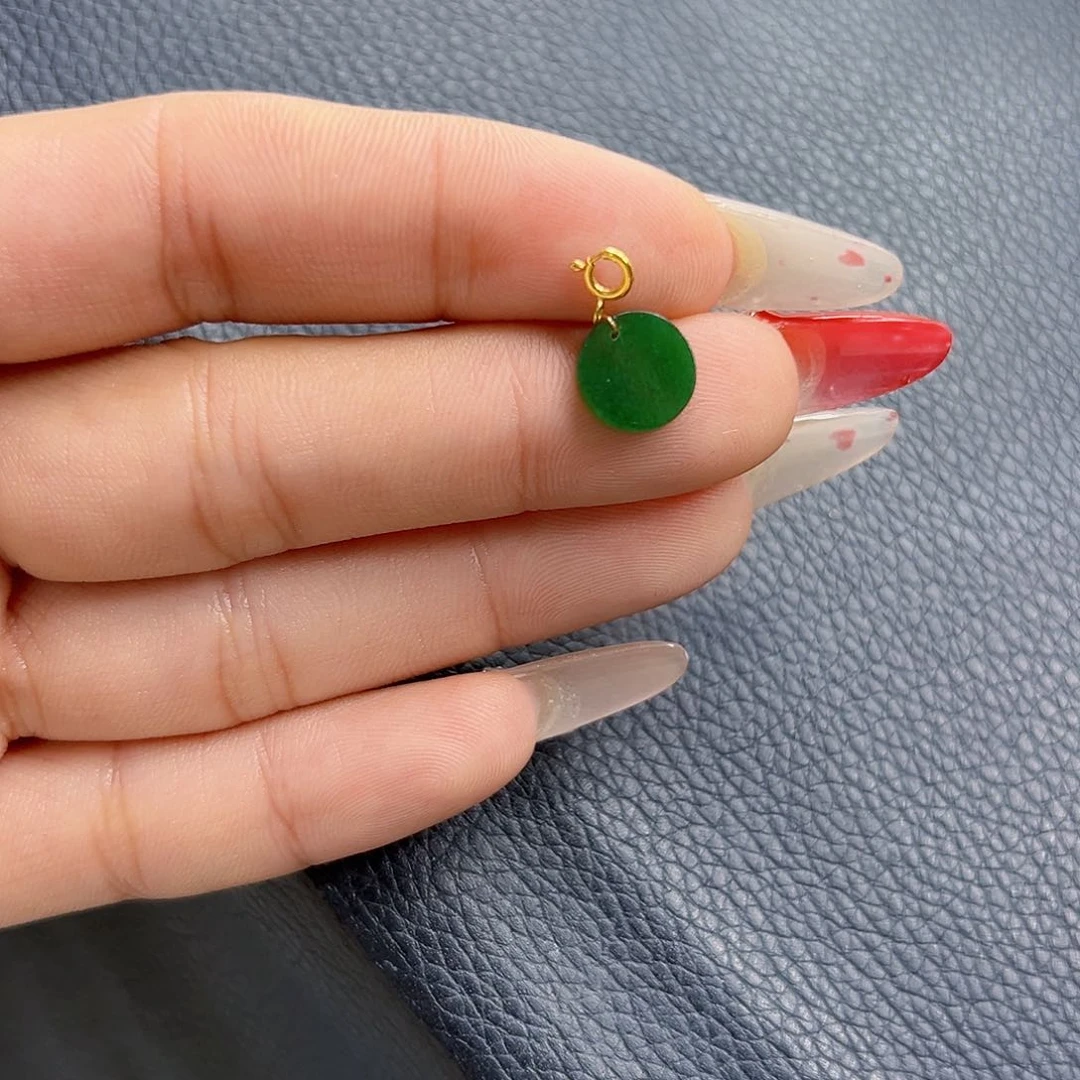 颈饰18K金镶嵌翡翠翡翠