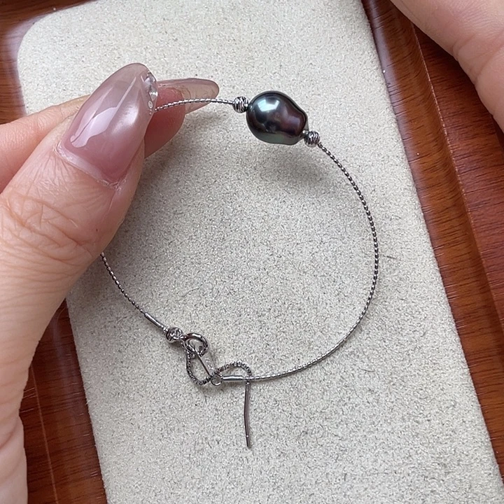 海水珍珠银S925镶嵌手绳