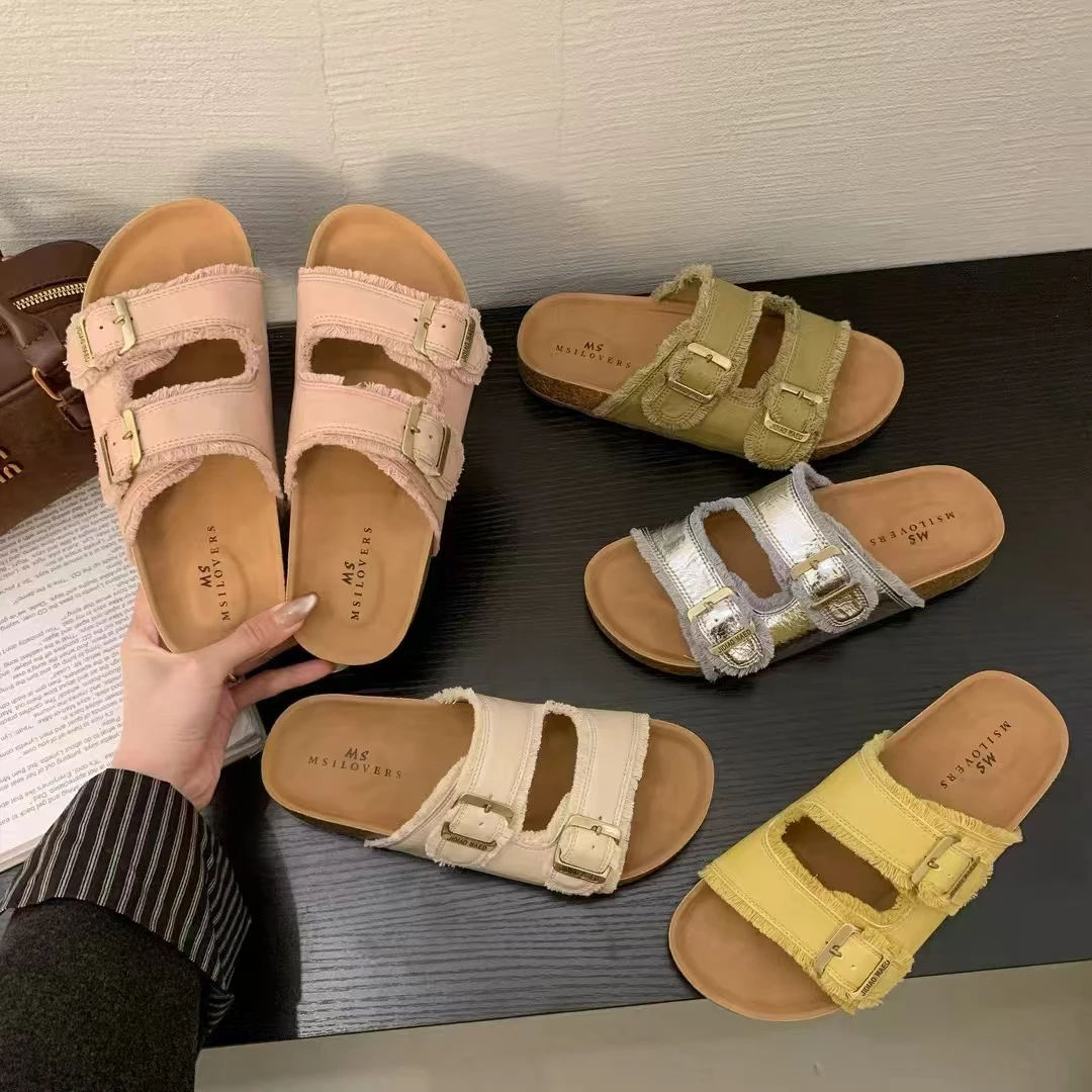 （柚子同款）夏季清凉休闲软底一字半托611-2(卡码脚肥的拍大)