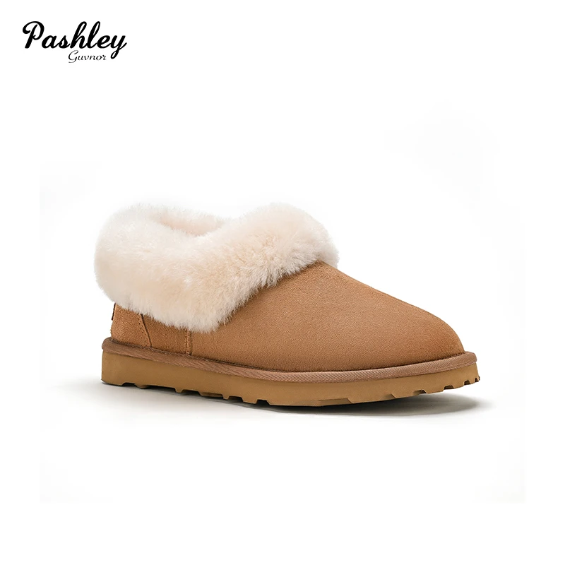 帕奢利毛圈口羊皮毛一体雪地靴HZ0015P