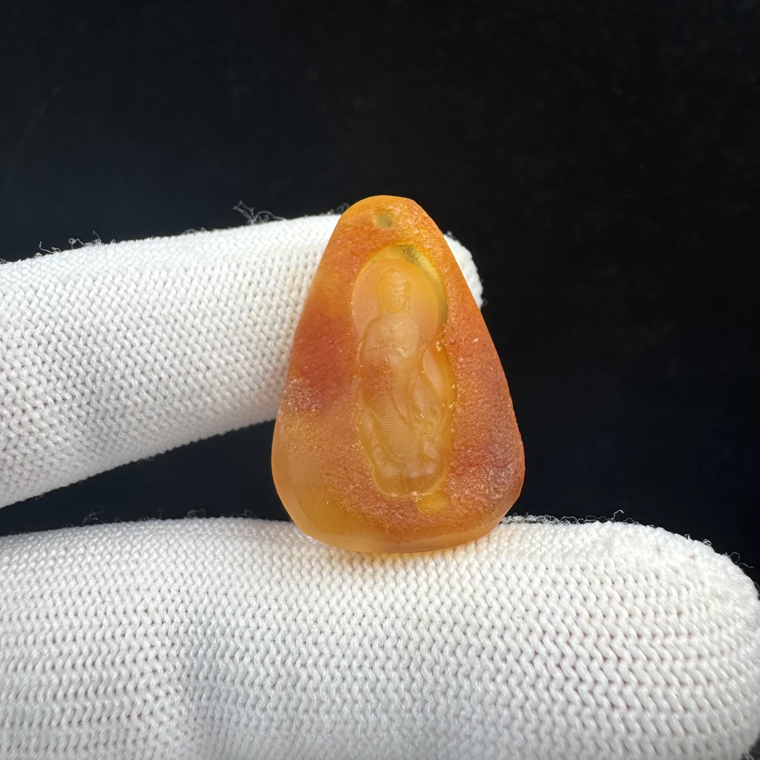 D3379【瑕疵】天然原矿蜜蜡 雕刻牌20*29*6mm支持复检假一罚十