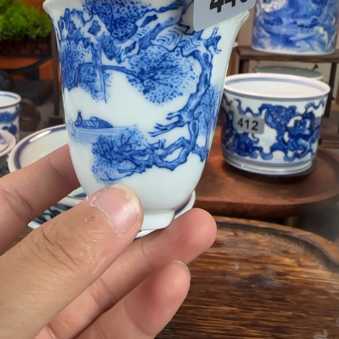 瓷片景德镇手绘青花茶器445