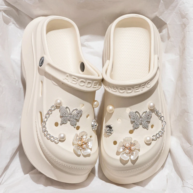 带跟洞洞鞋女夏季新款厚底防滑外穿增高eva踩屎感凉鞋女士不累脚