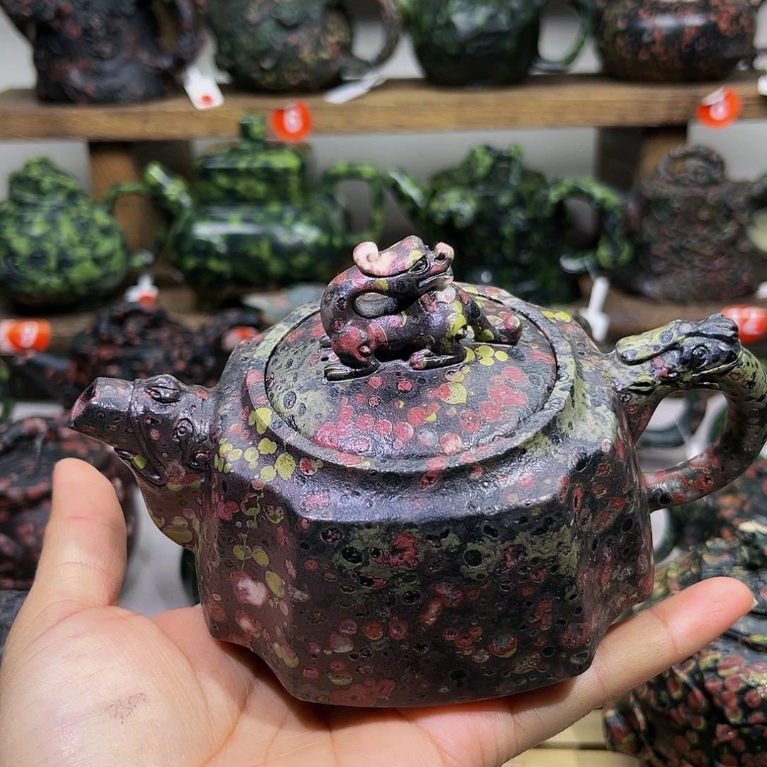 梅花石安山玉龙尊壶瑕260c