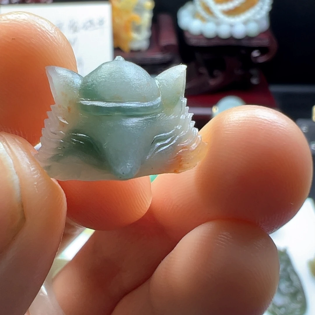 未镶嵌定制翡翠缅甸翡翠A货狐狸头