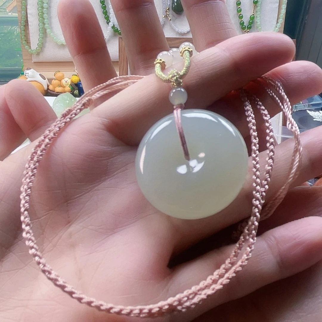 和田玉未镶嵌吊坠(不含链)30mm