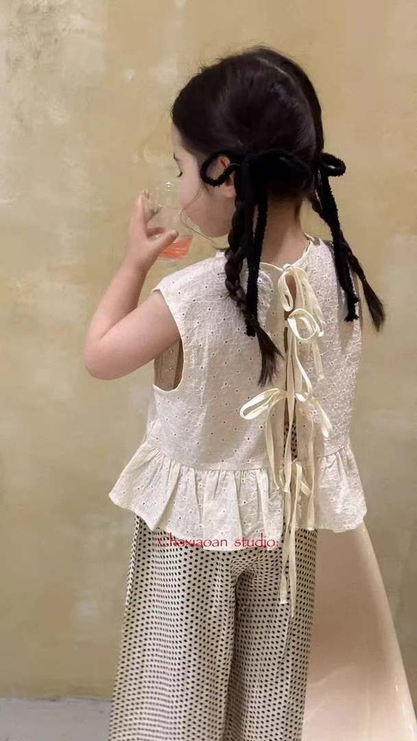 A1【草房子24119镂空露背马甲】童装