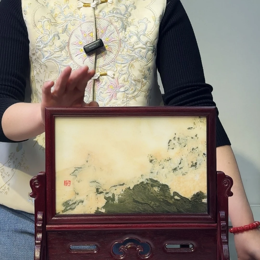 用***6石材天然大理石画屏风摆件