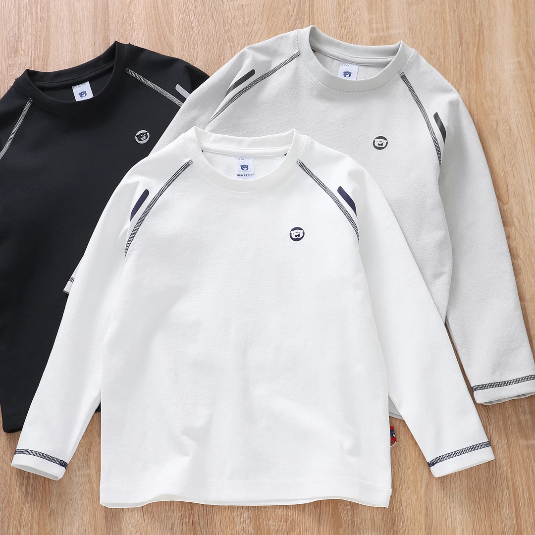 A类】DST同款面料儿童速干长袖T恤春秋新款大童圆领打底衫外贸童装