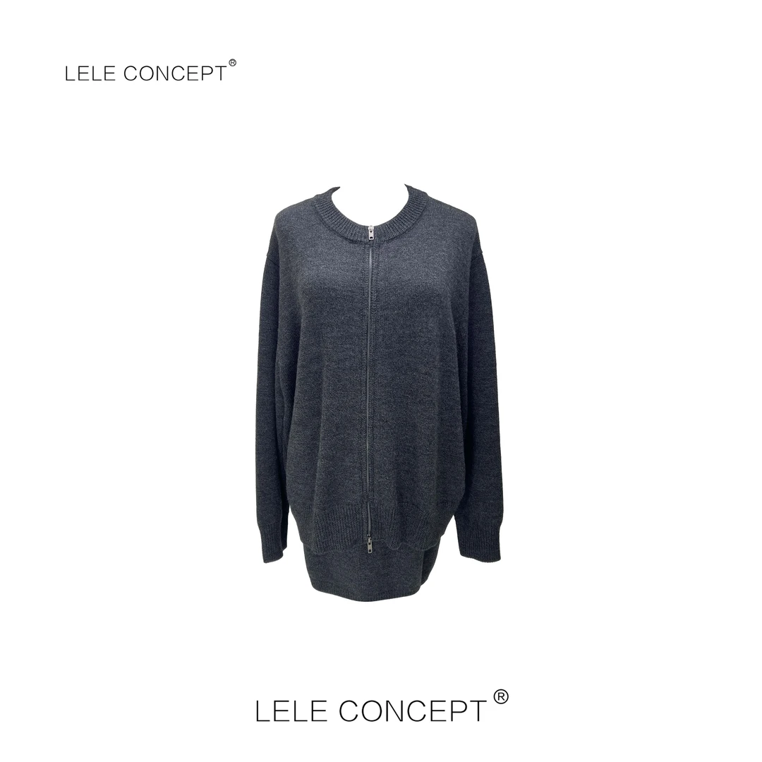 LELE CONCEPT | 【如一】时尚拉链半裙羊毛套装T0163